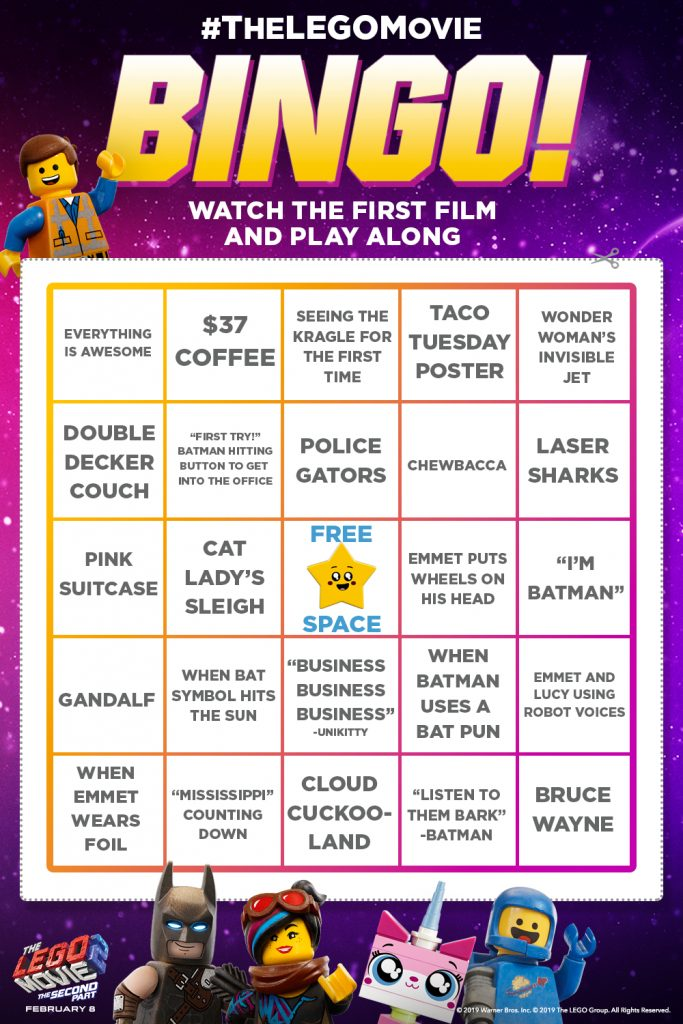 Watch The Lego Movie And Play Along With This Bingo Card Printable 