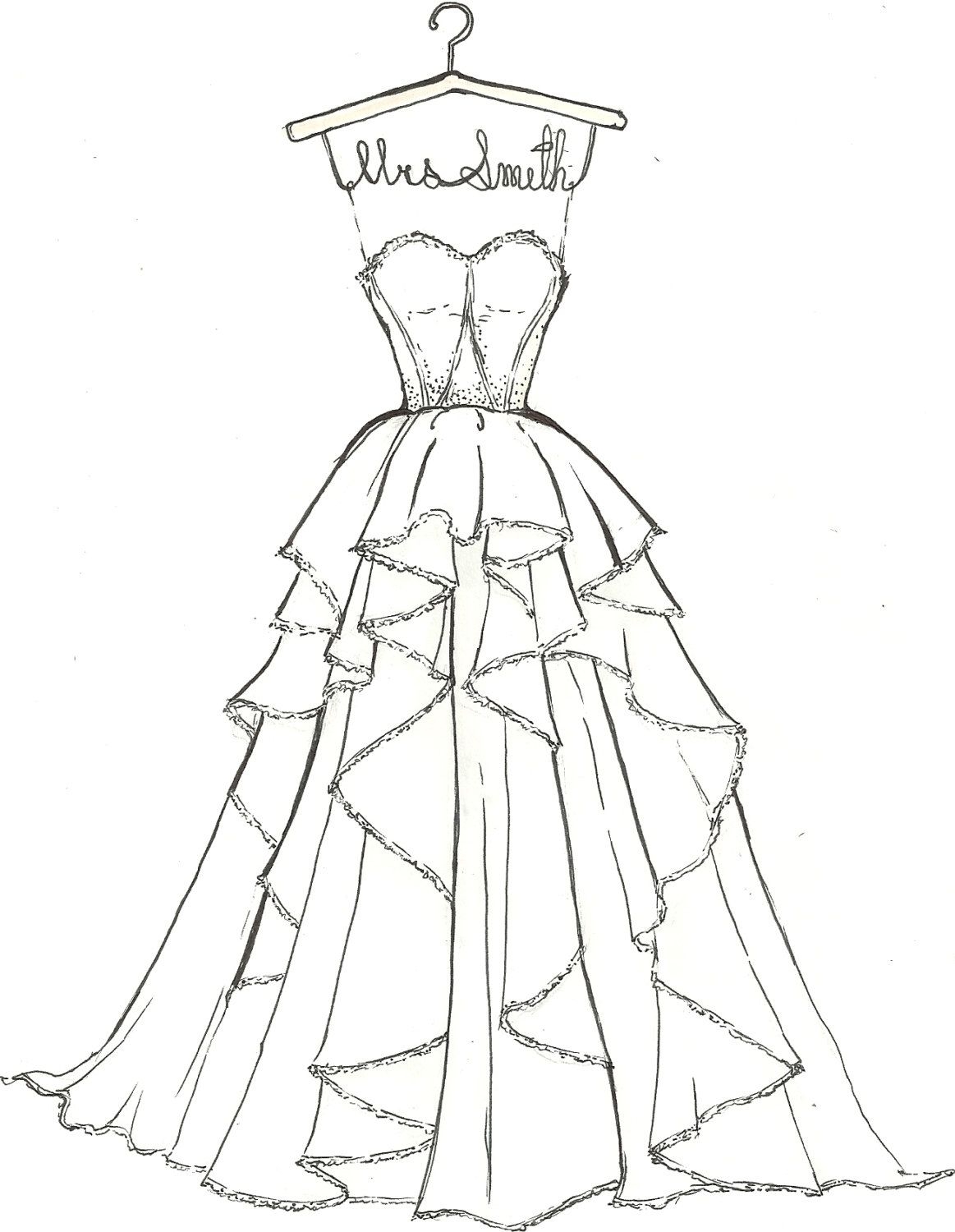 Wedding Dress Coloring Pages Coloring Home