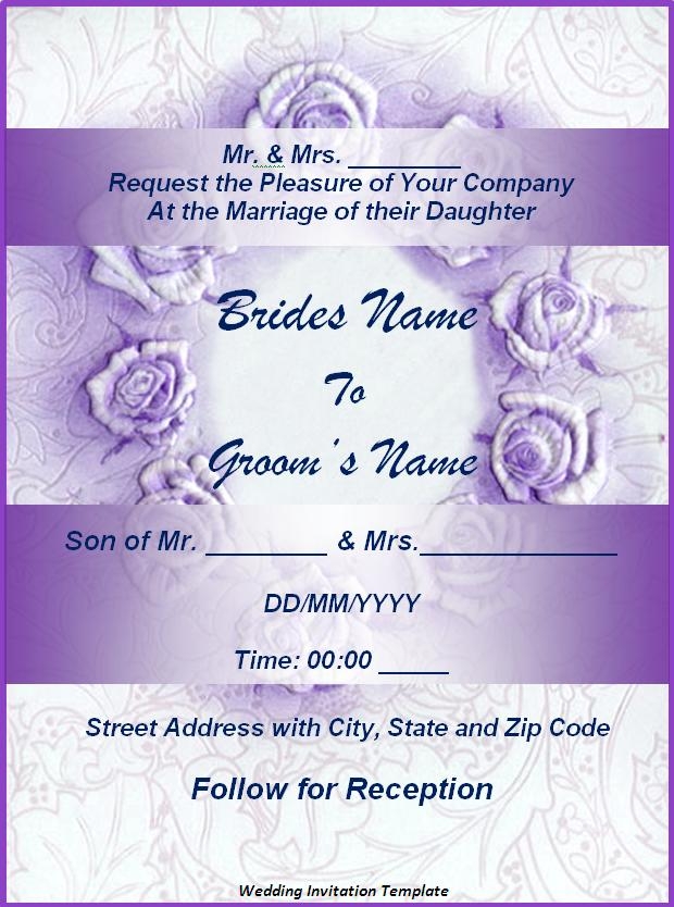 printable wedding invitation templates