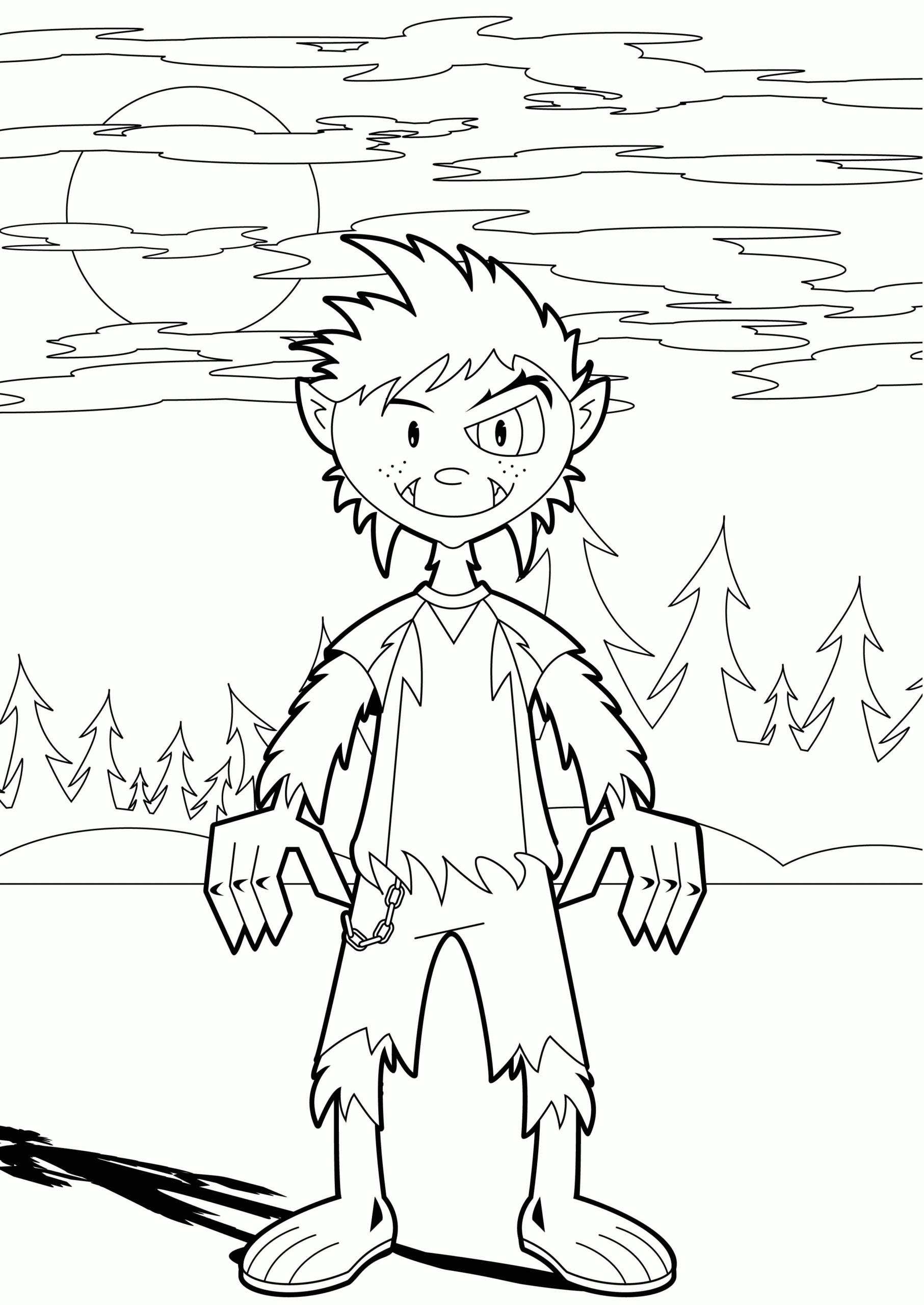 Werewolf Coloring Page Coloring Home