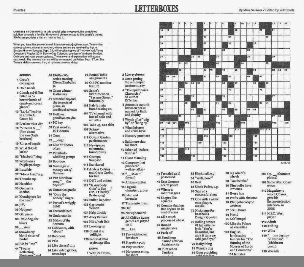 free printable sunday crossword puzzles pdf