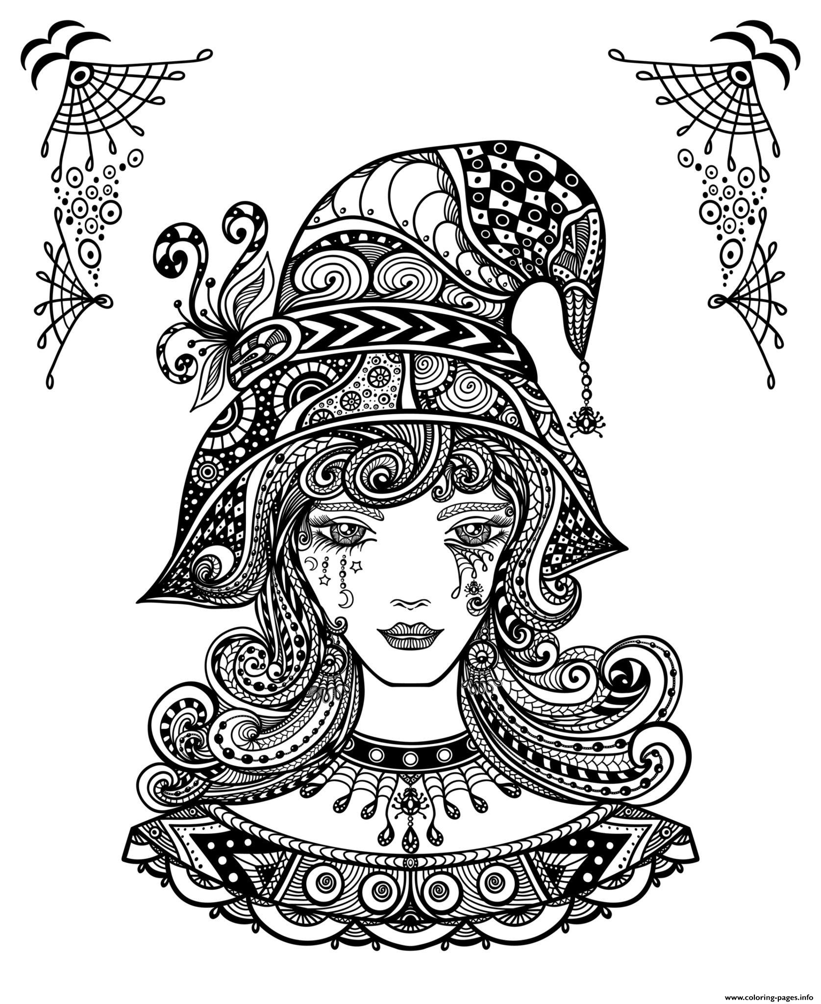 Witch Coloring Pages Monster Coloring Pages Adult Coloring Book Pages 