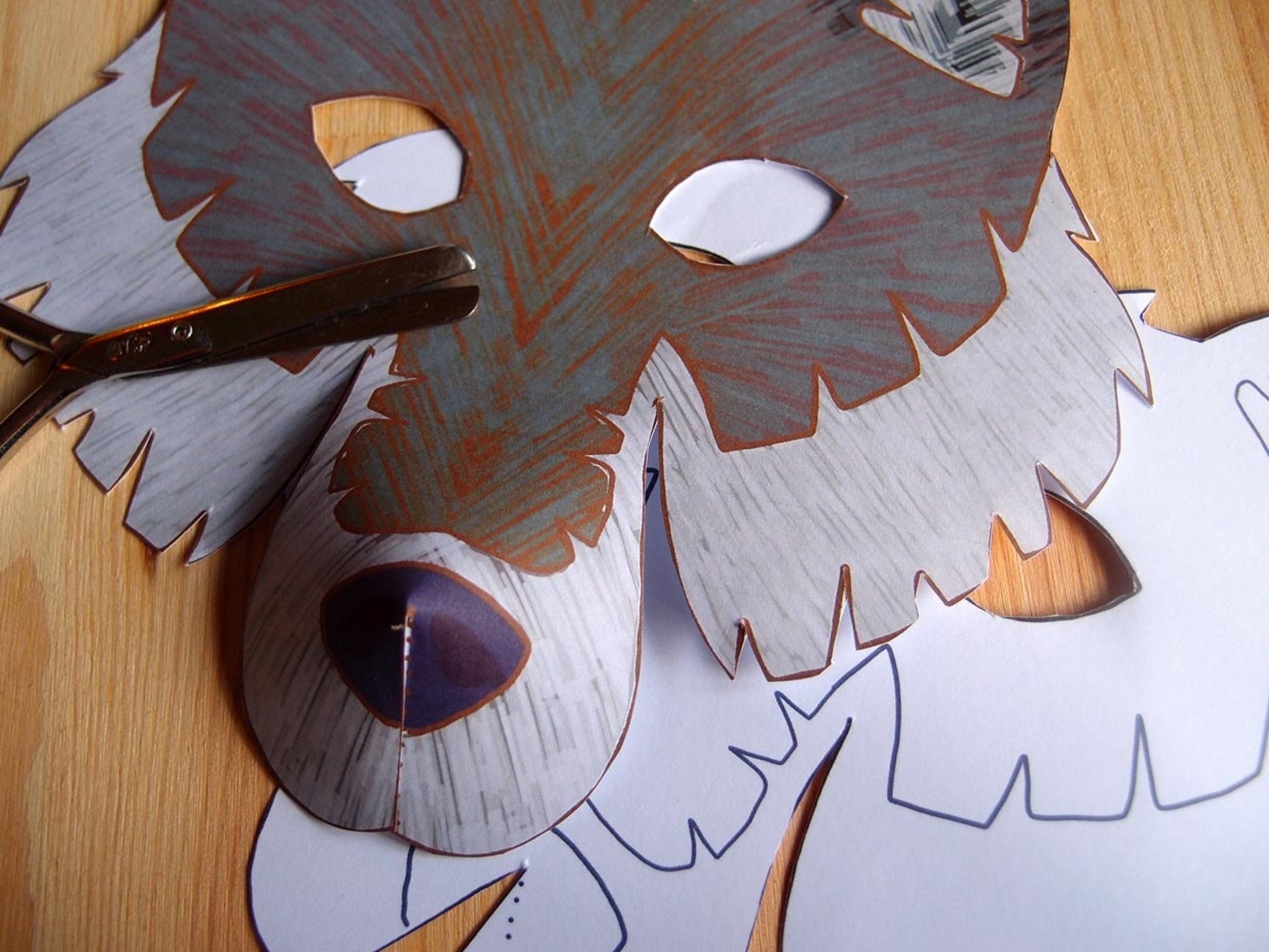 Wolf Mask Printable Craft Kit Kid 39 s Craft Activity DIY Costume Etsy