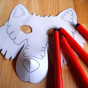 wolf mask printable craft kit kids