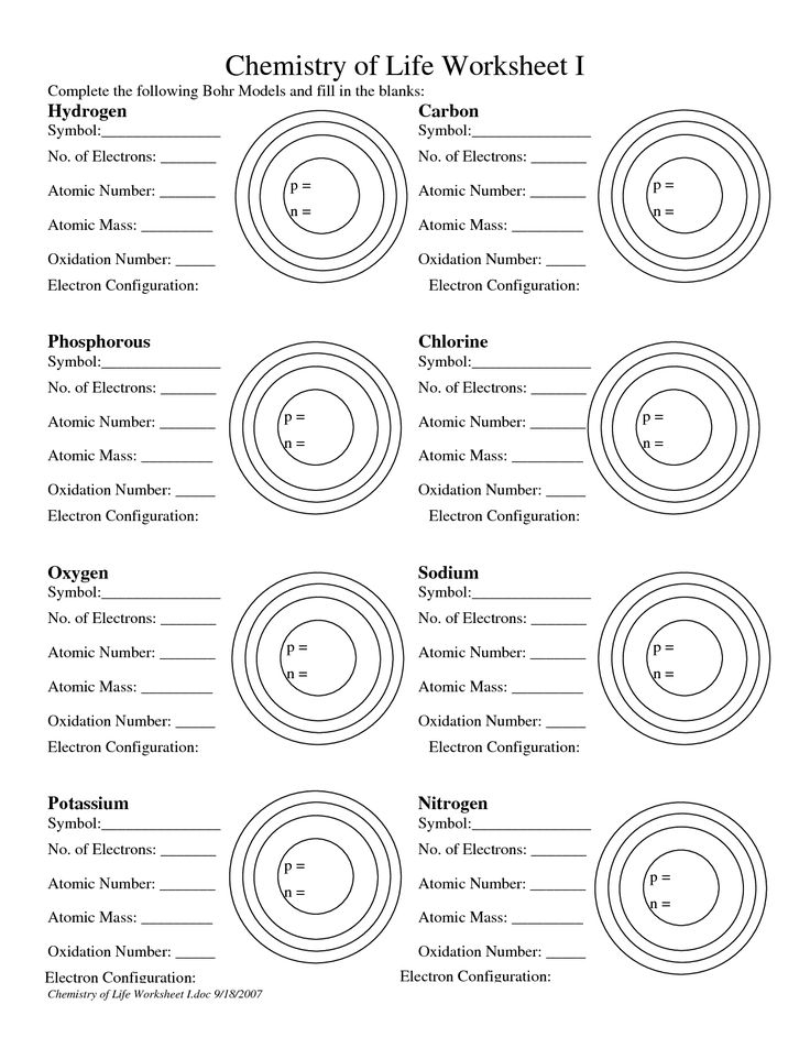 Worksheet Atomic Structure Answers