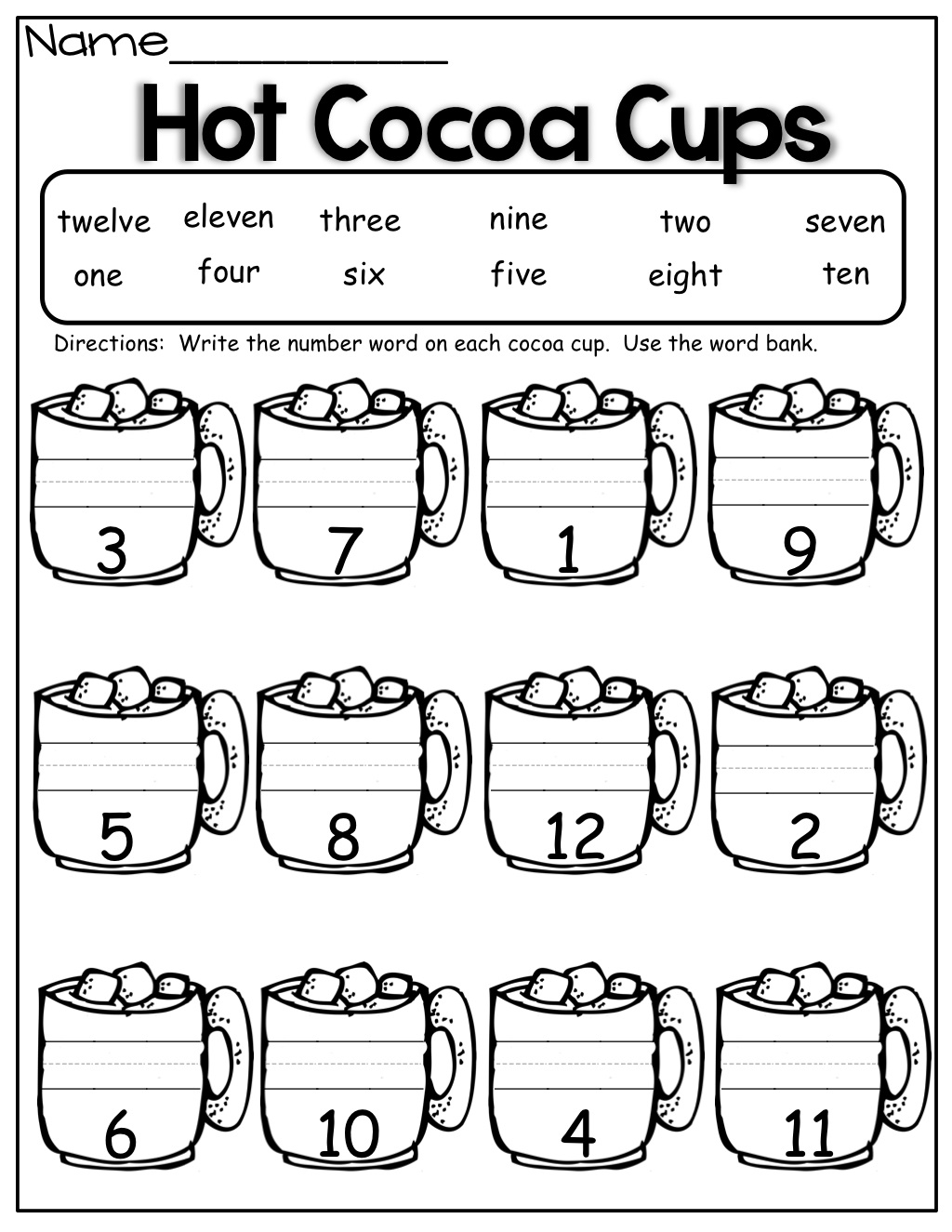 writing numbers worksheet