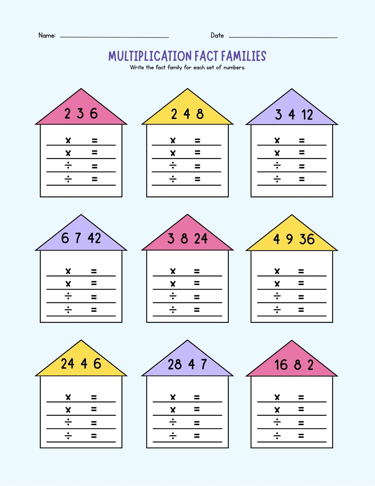 math worksheet for 3rd graders on multiplication