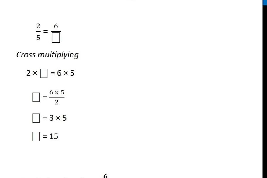 Example 3 Find The Equivalent Fraction Of 2 5 With Numerator 6