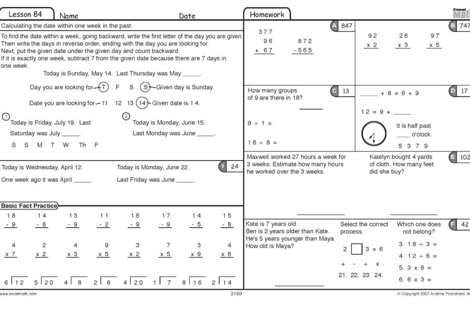 Excel Math Worksheets Worksheets Library