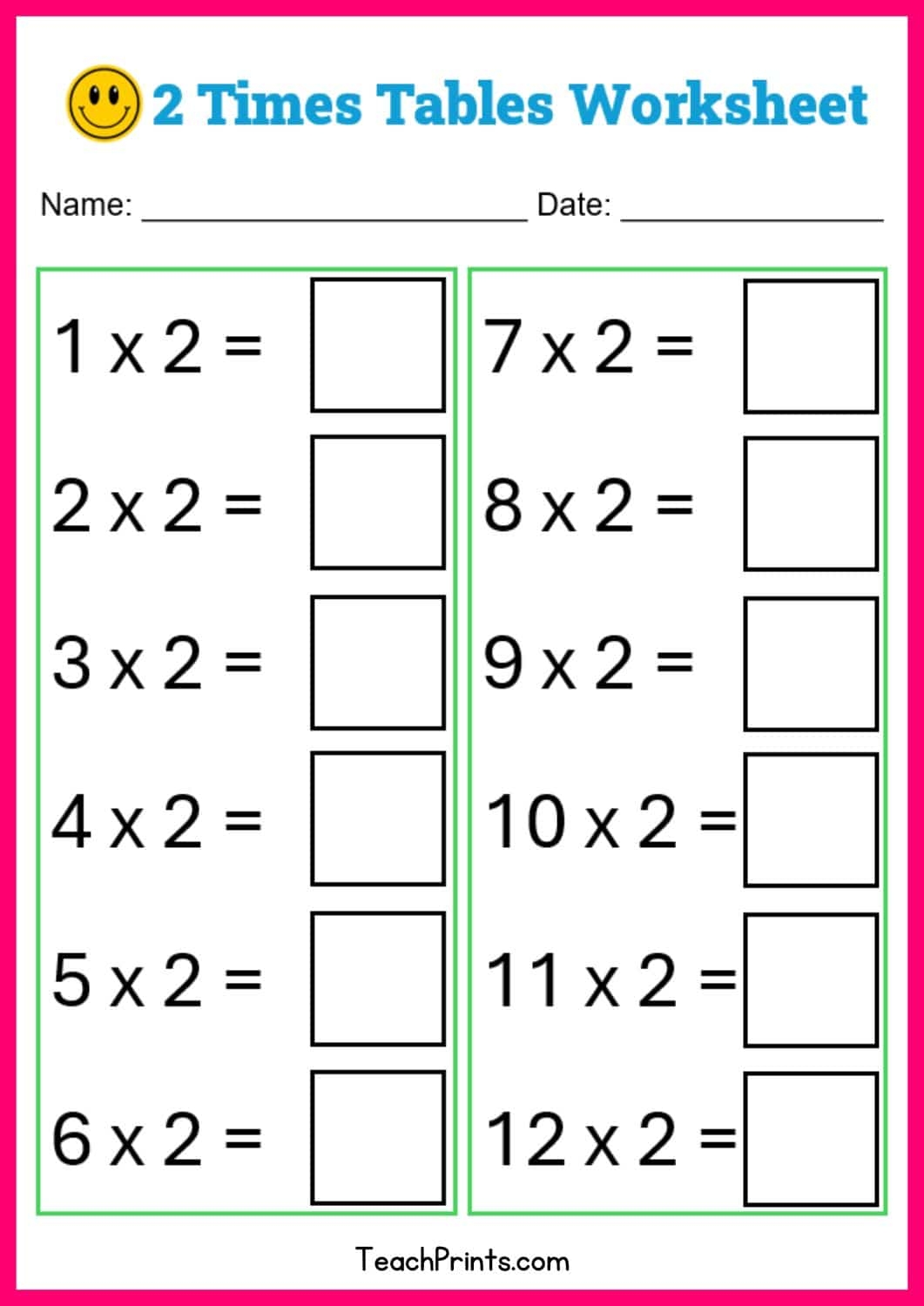 multiplication worksheet 2