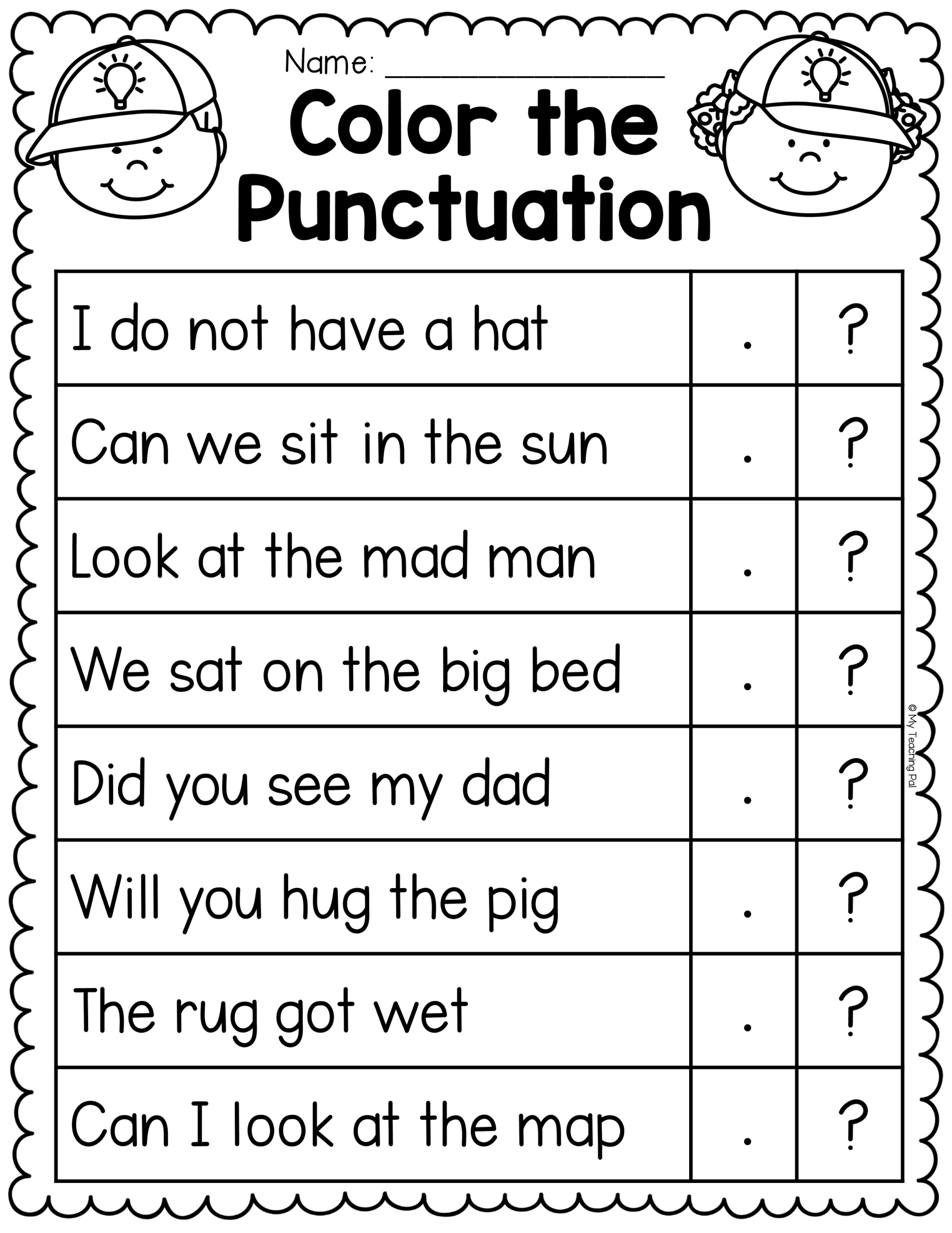 Kindergarten Grammar Worksheets MEGA PACK My Teaching Pal