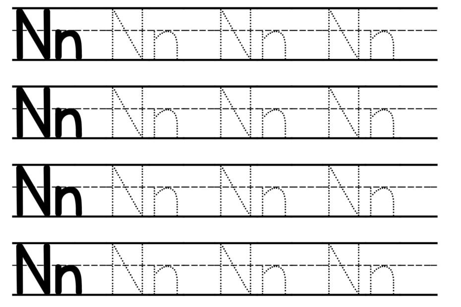 Letter N Tracing Worksheet Free Printables Teach Prints