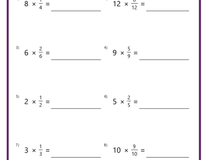 Multiply Fractions With Whole Numbers