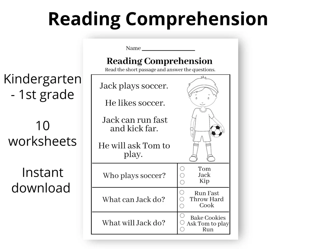 worksheets for first graders reading