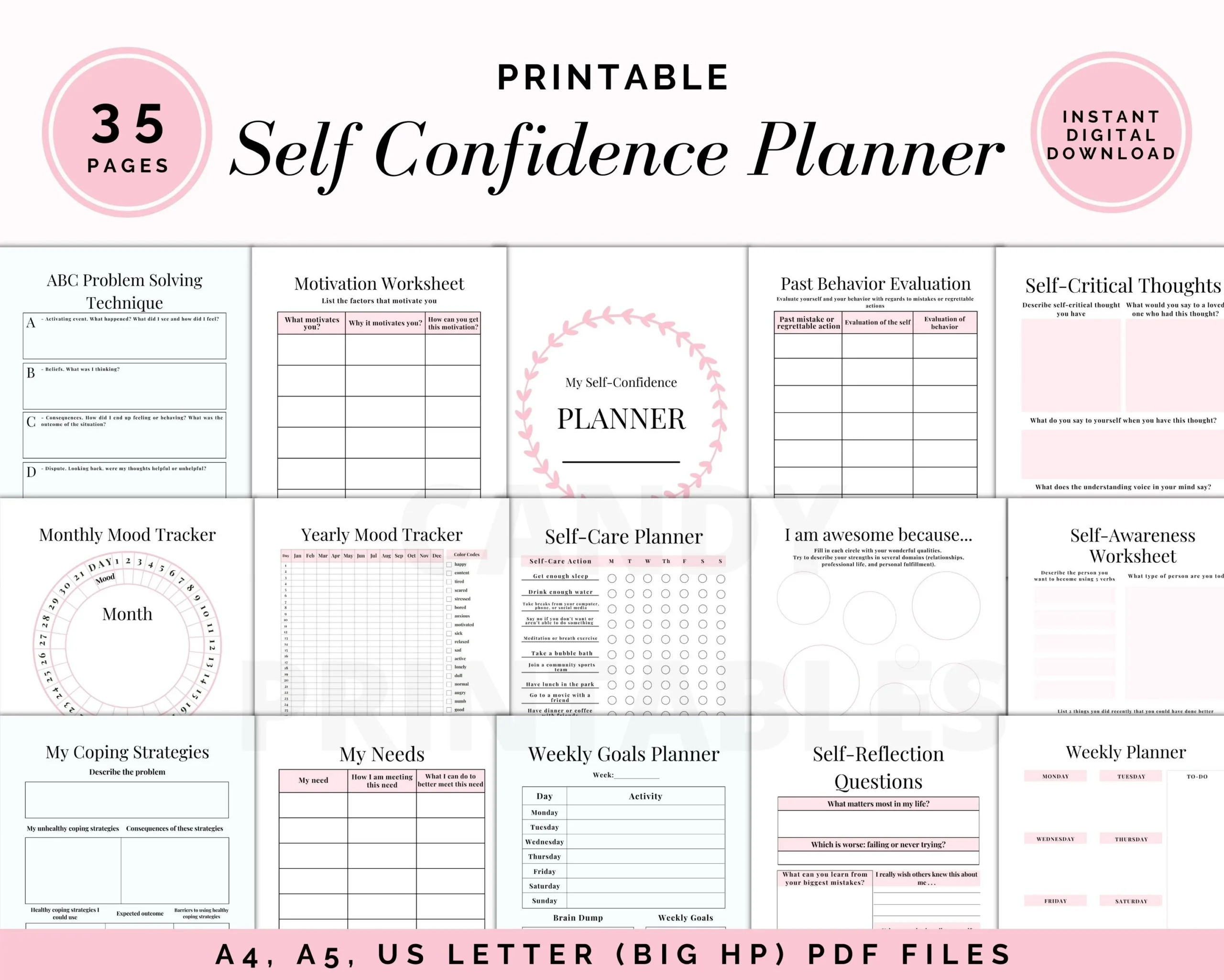 self esteem worksheets for adults
